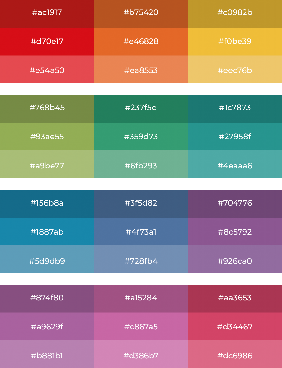 Gamification Academy » PROGRESS color palette – BNG witth shadow CODES hex