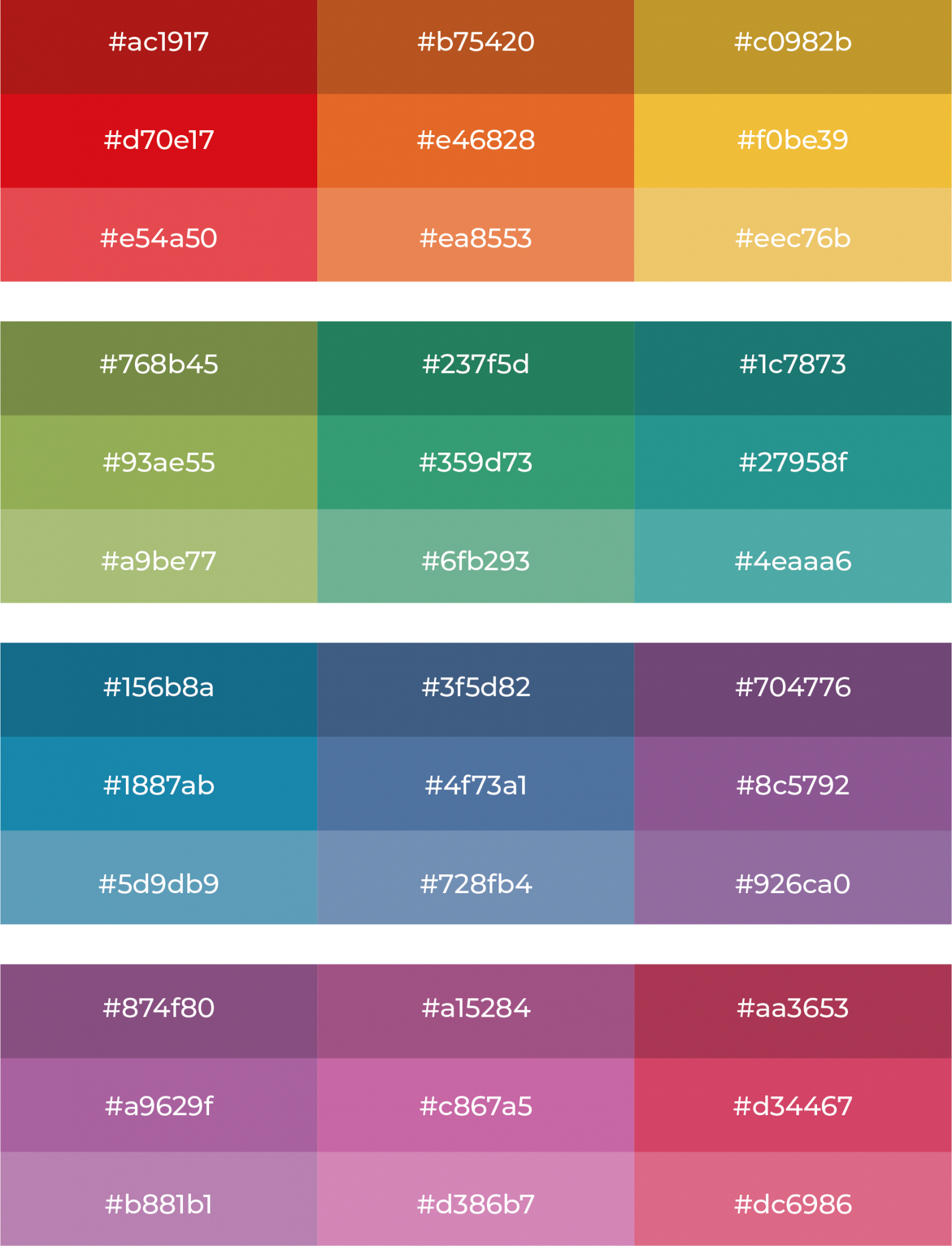 Color Coding Bep Gamification Academy » PROGRESS color palette – BNG witth shadow CODES hex